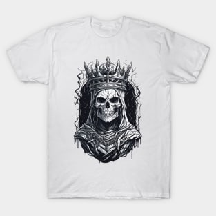 undead skull wearing crown T-Shirt